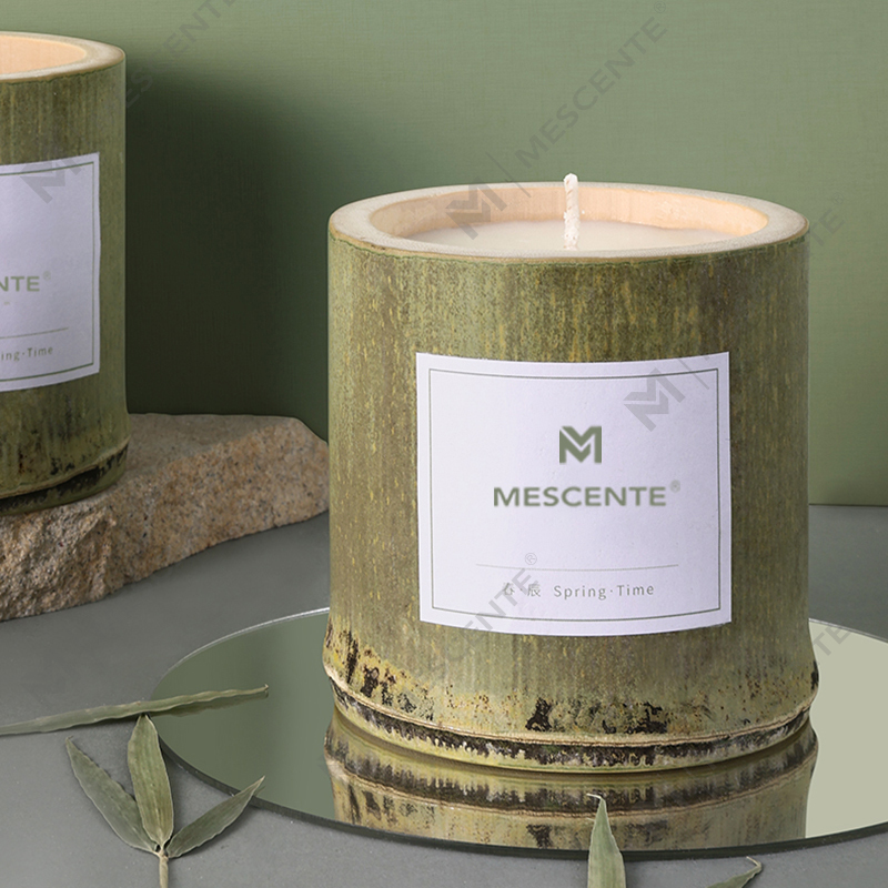 Castiçal de madeira de luxo M&Scent, velas de marca própria perfumadas com caixa