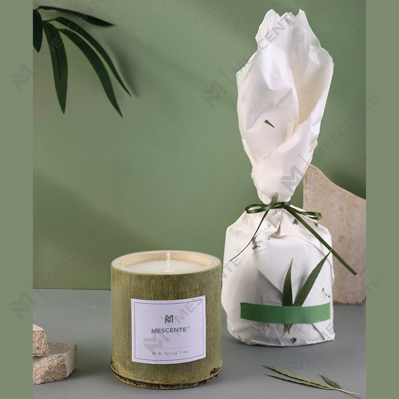 Castiçal de madeira de luxo M&Scent, velas de marca própria perfumadas com caixa