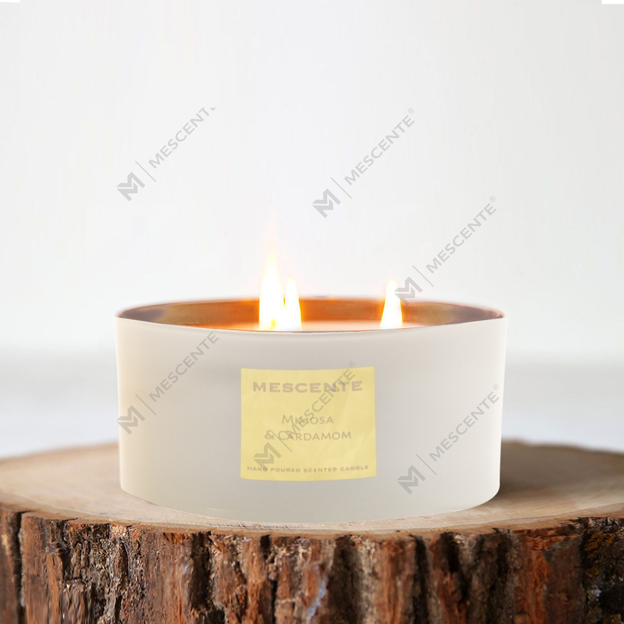 Conjunto de presente de vela de coco perfumado com 3 pavios de aromaterapia decorativa por atacado M&Scent