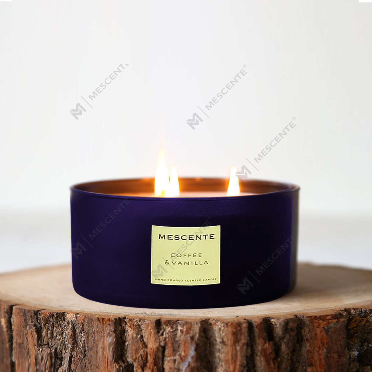 Conjunto de presente de vela de coco perfumado com 3 pavios de aromaterapia decorativa por atacado M&Scent
