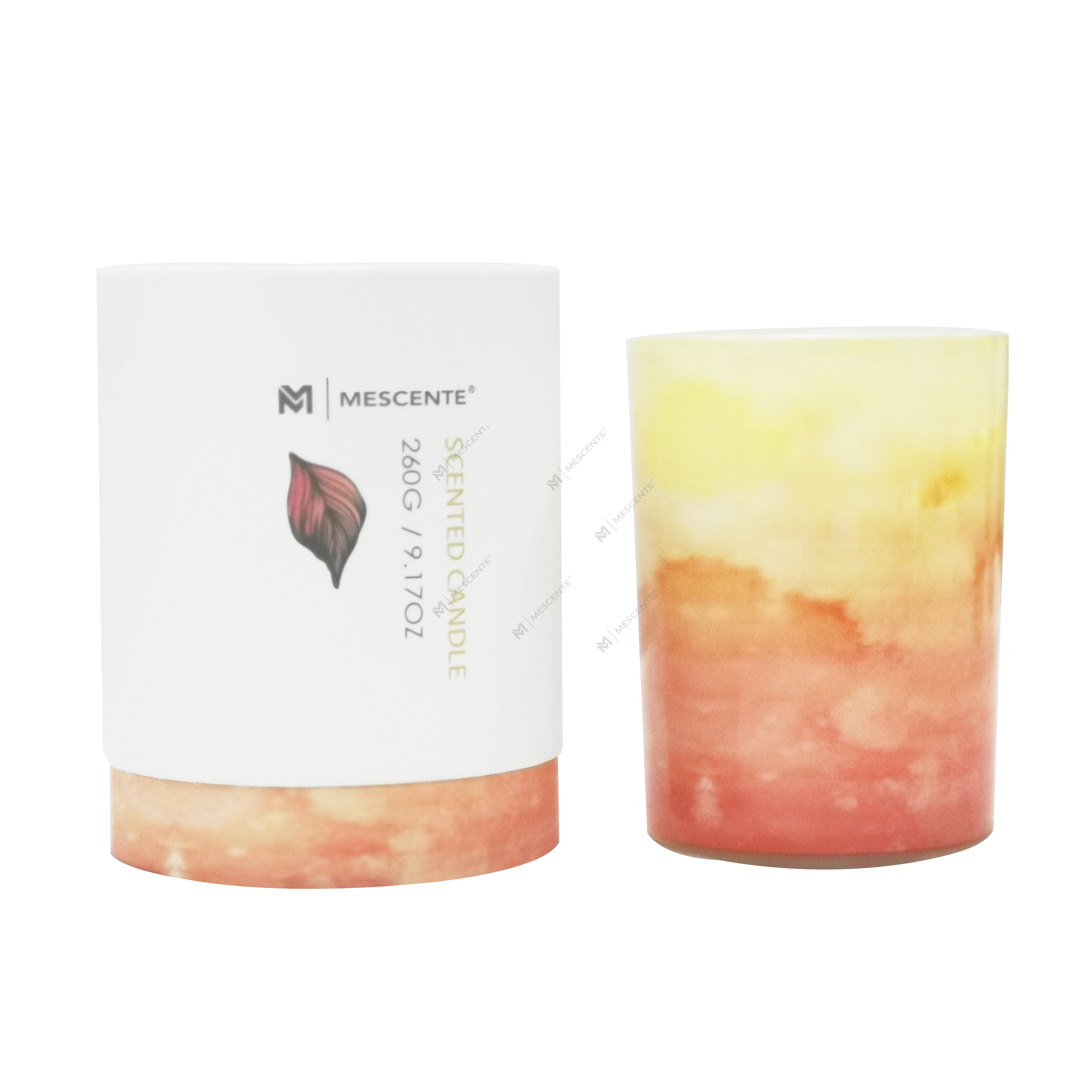 M&Scent atacado marca própria jarra de vidro verde vela de palma, velas espirituais