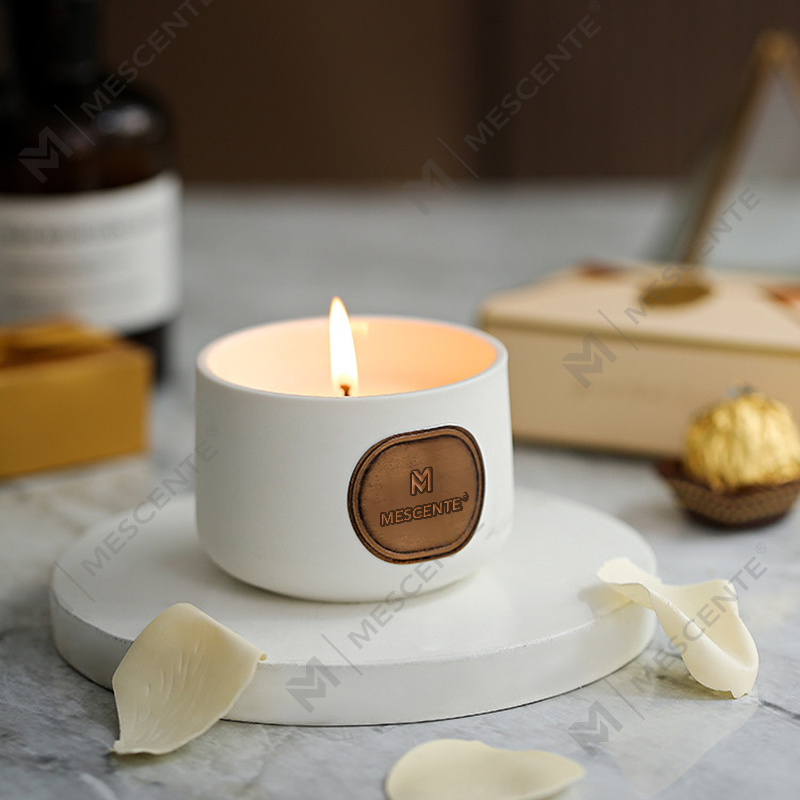 Conjuntos de velas de cera de coco com aroma personalizado de cerâmica de marca própria M&Scent