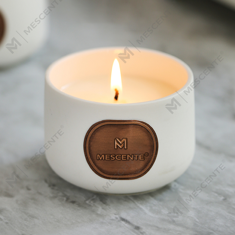 Conjuntos de velas de cera de coco com aroma personalizado de cerâmica de marca própria M&Scent