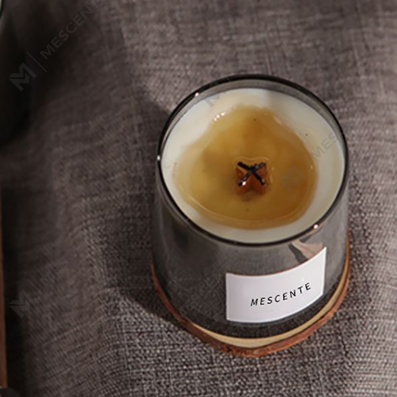 Frascos de vidro de luxo M&Scent, pavios de madeira de cristal, vela perfumada de cera de soja, velas de casamento