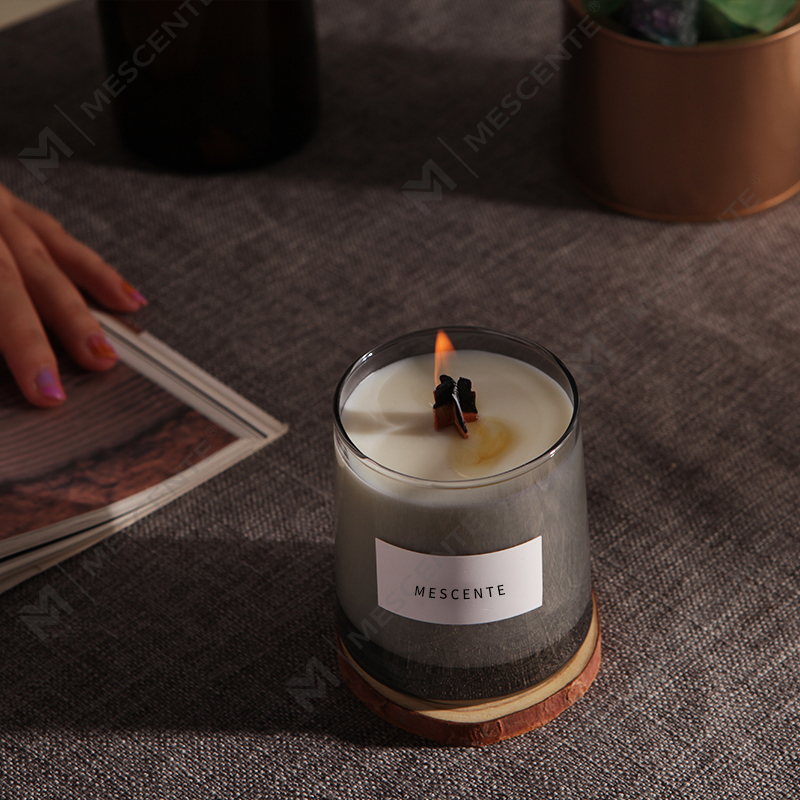 Frascos de vidro de luxo M&Scent, pavios de madeira de cristal, vela perfumada de cera de soja, velas de casamento