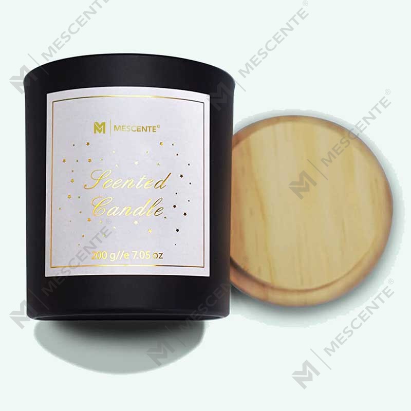 M&Scent Logotipo personalizado Mini garrafa de vidro cristal redondo Forte café cera de soja velas perfumadas com caixa a granel