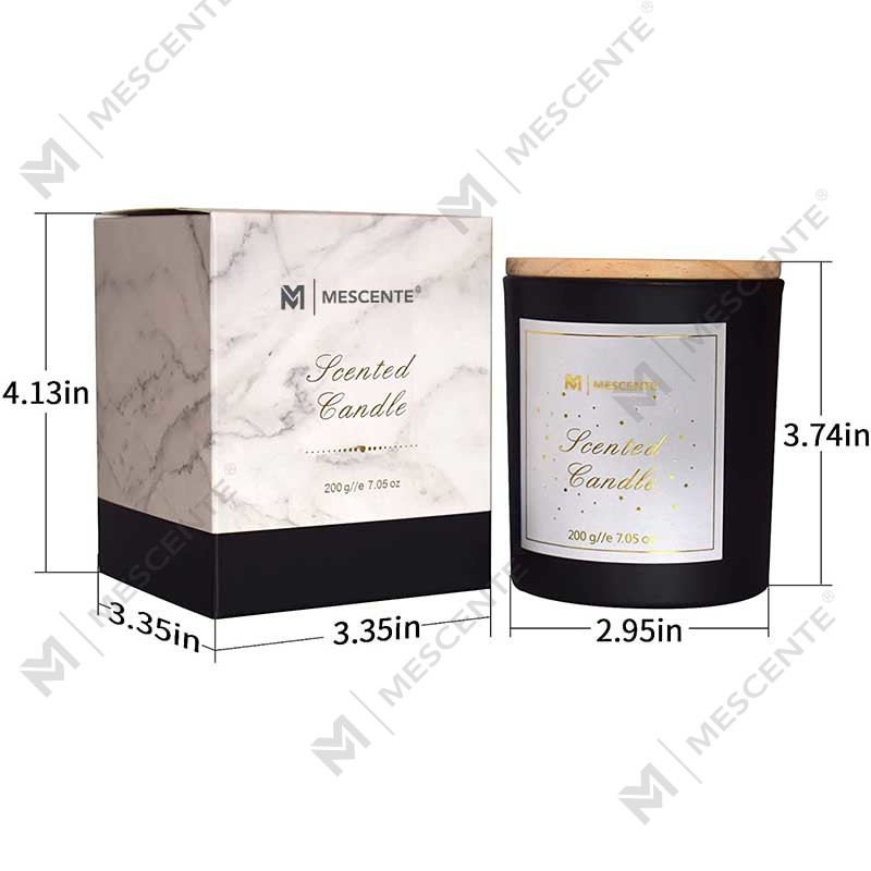 M&Scent Logotipo personalizado Mini garrafa de vidro cristal redondo Forte café cera de soja velas perfumadas com caixa a granel