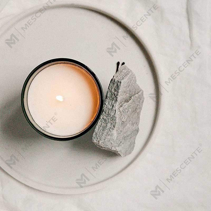 M&Scent Logotipo personalizado Mini garrafa de vidro cristal redondo Forte café cera de soja velas perfumadas com caixa a granel