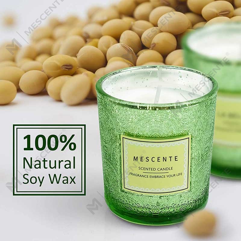 Fabricantes personalizados por atacado de luxo para decoração de casa embalagem de presente cor jarra de cera vela perfumada com flores secas