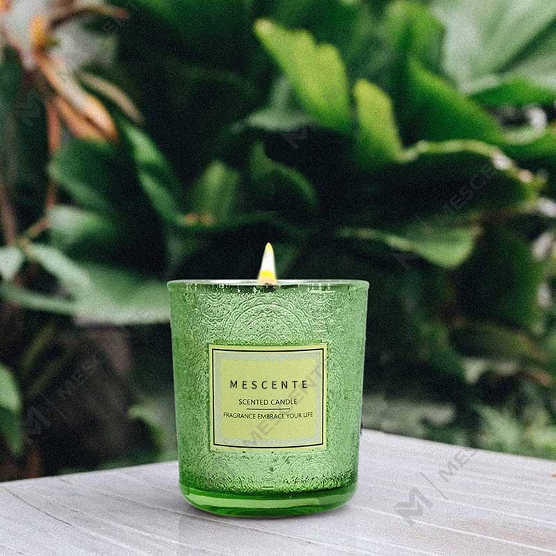 Fabricantes personalizados por atacado de luxo para decoração de casa embalagem de presente cor jarra de cera vela perfumada com flores secas