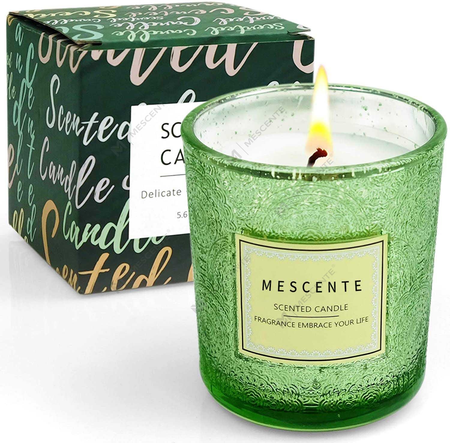 Fabricantes personalizados por atacado de luxo para decoração de casa embalagem de presente cor jarra de cera vela perfumada com flores secas