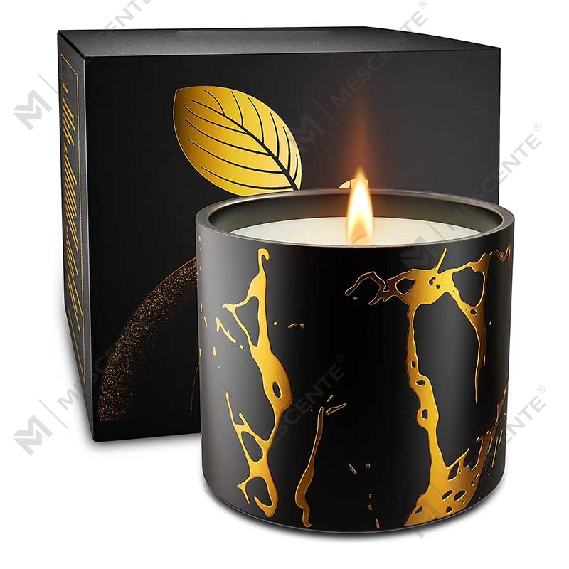 Luxo tamanho grande personalizado cerâmica decoração de casa cereal ouro vela jar artesanal cera soja velas perfumadas presentes conjunto