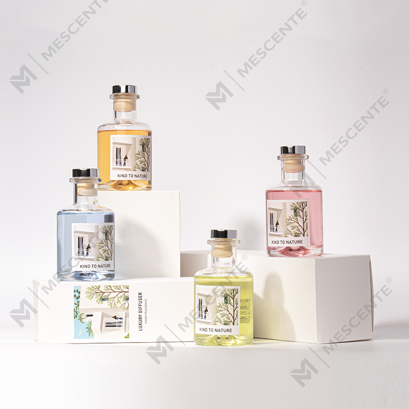 M&Scent Luxo Decorativo Grande Garrafa Difusor de Reed de Óleo Essencial com Conjunto de Presente de Flores Secas