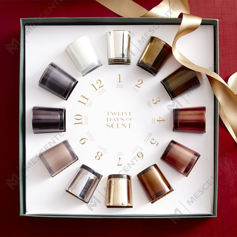 M&Scent Luxury Custom Jar Home Fragrance Velas de cera de soja perfumadas de Natal com tampa