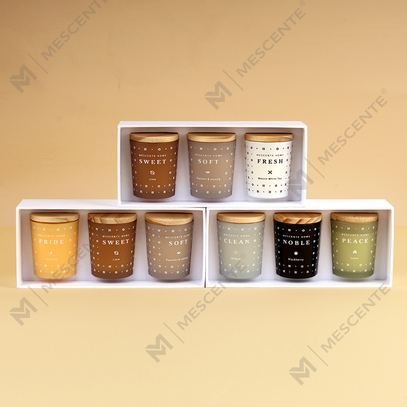 Conjunto de velas perfumadas para aromaterapia com cera de soja doméstica M23352 com 3 pacotes