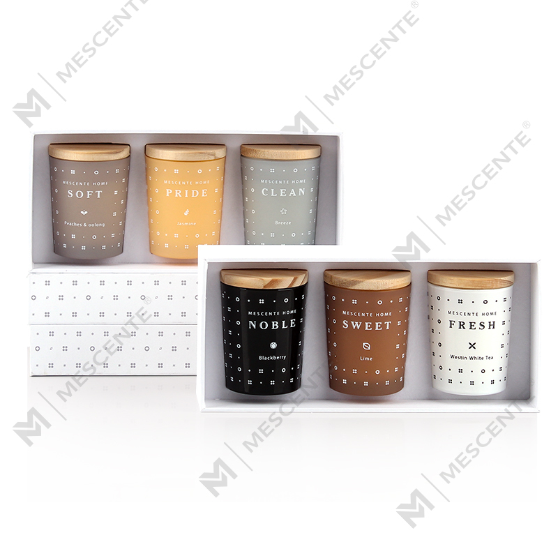 Conjunto de velas perfumadas para aromaterapia com cera de soja doméstica M23352 com 3 pacotes