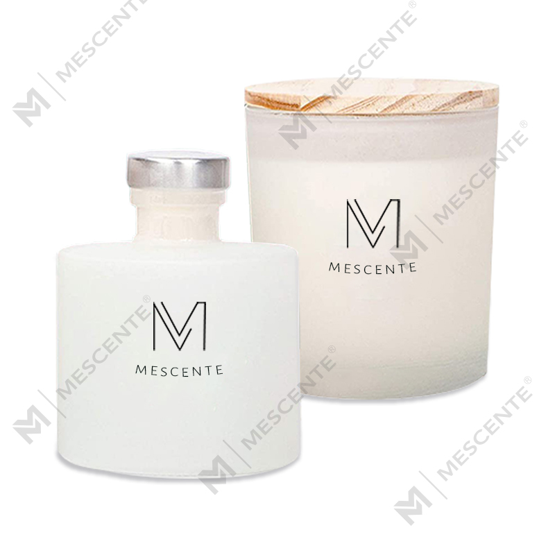 M&Scent Luxo Personalizado Marca Própria Decoração de Outono Aroma Perfumado Velas de Soja Reed Difusor Conjunto de Presente