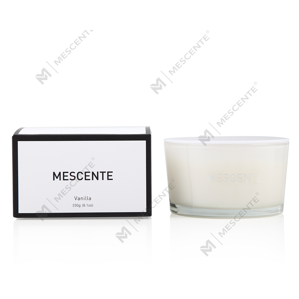 Mescente atacado frasco de vidro de marca própria 3 pavio 100% vela perfumada de cera de soja