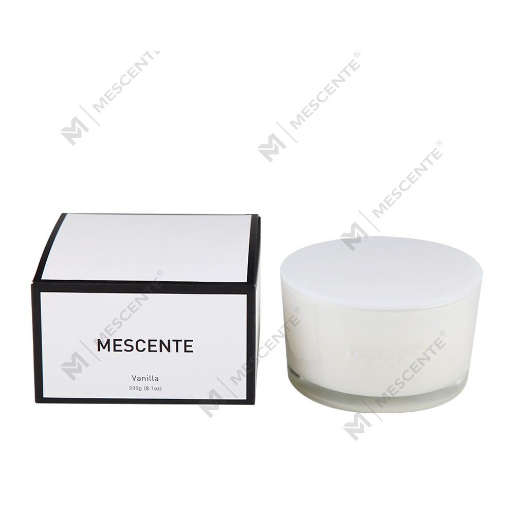 Mescente atacado frasco de vidro de marca própria 3 pavio 100% vela perfumada de cera de soja