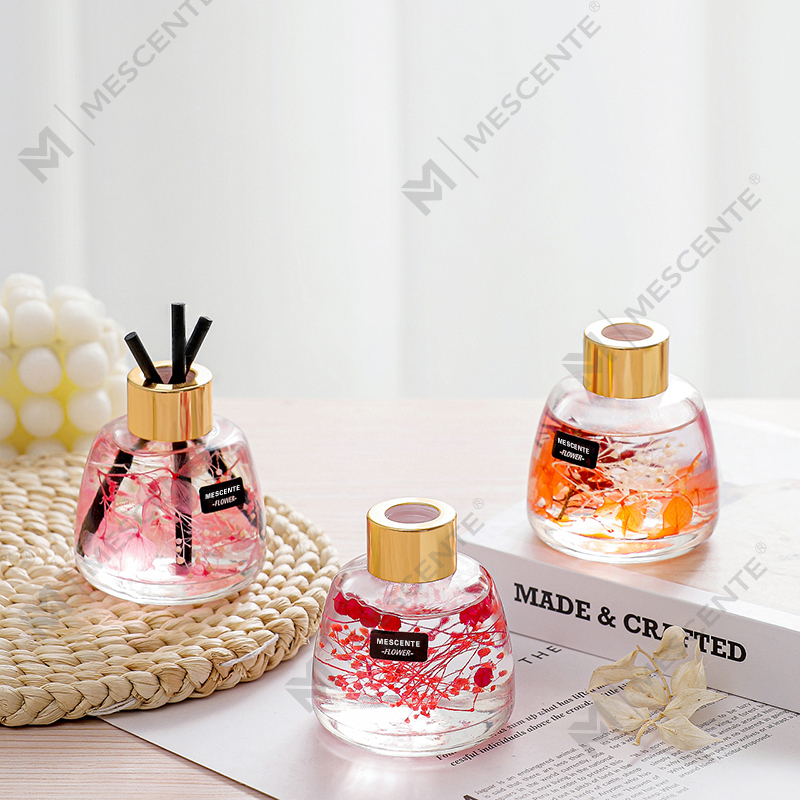 Mini garrafa branca flor perfume aroma reed difusor óleo, fragrância tailândia reed difusor presente conjunto