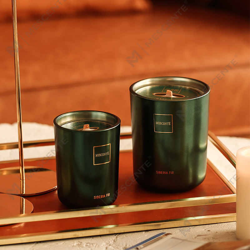 M&Scent atacado personalizado de luxo de marca própria pilar perfumado cera de soja vela de aroma de pavio de madeira