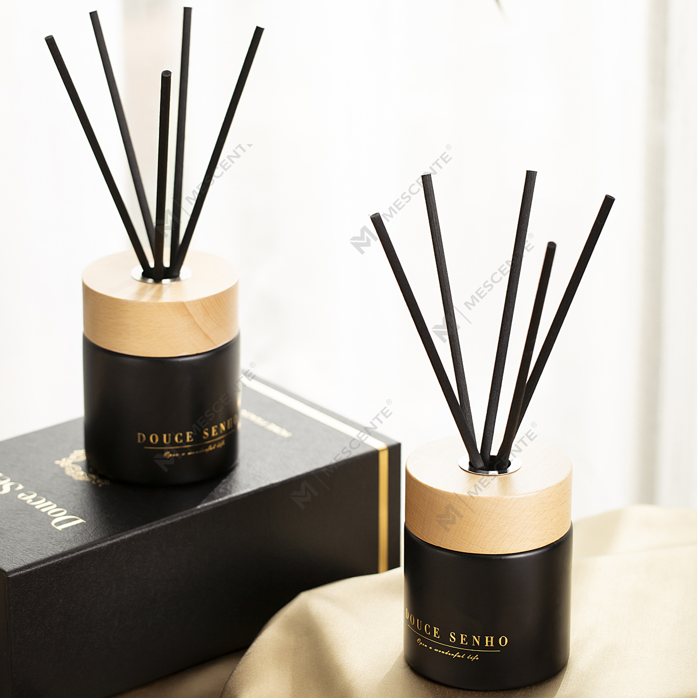 M&Scent Frasco Preto Perfume Aroma Reed Difusor de Óleo, Fragrância Tailândia Reed Difusores Conjunto de Presente
