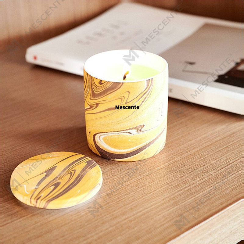 M&Scent atacado barato personalizado de luxo de marca própria pilar perfumado cera de soja vela de aroma de pavio de madeira
