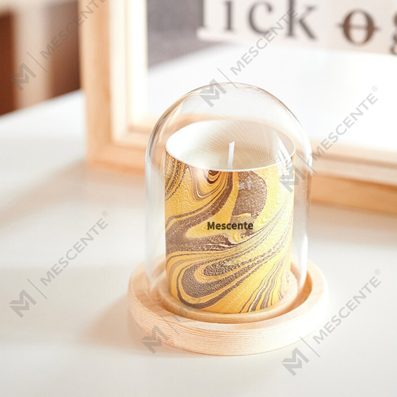 M&Scent atacado barato personalizado de luxo de marca própria pilar perfumado cera de soja vela de aroma de pavio de madeira