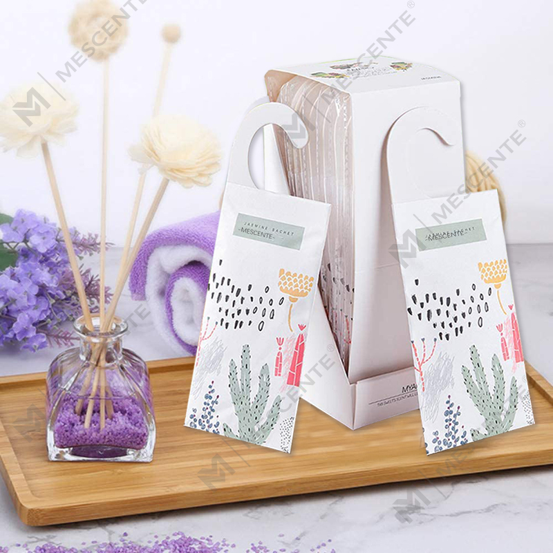 M&Scent Novo design personaliza saquinhos perfumados pendurados, saquinhos perfumados para guarda-roupa