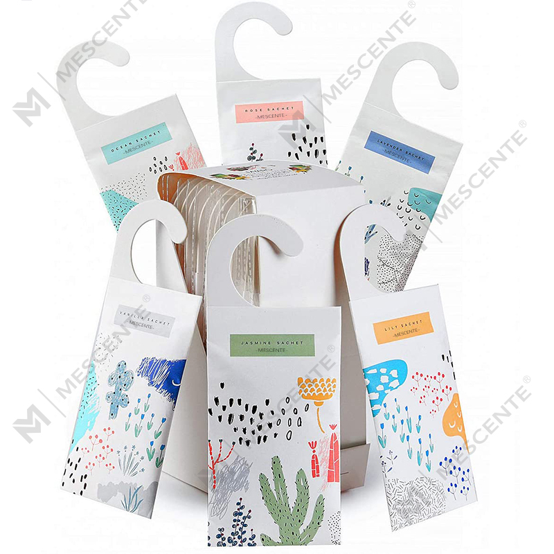 M&Scent Novo design personaliza saquinhos perfumados pendurados, saquinhos perfumados para guarda-roupa