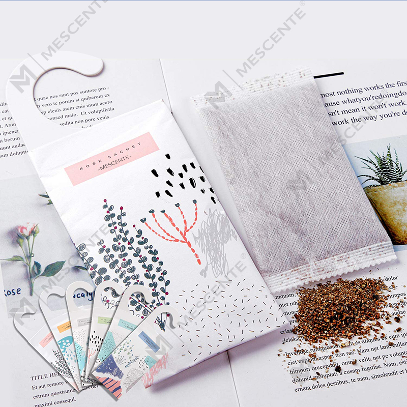 M&Scent Novo design personaliza saquinhos perfumados pendurados, saquinhos perfumados para guarda-roupa