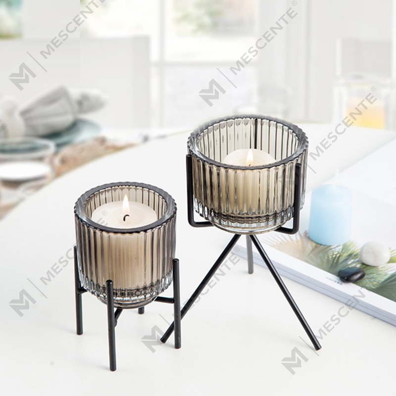 Castiçal de cristal de vidro com decoração de luxo M&Scent, castiçais a granel