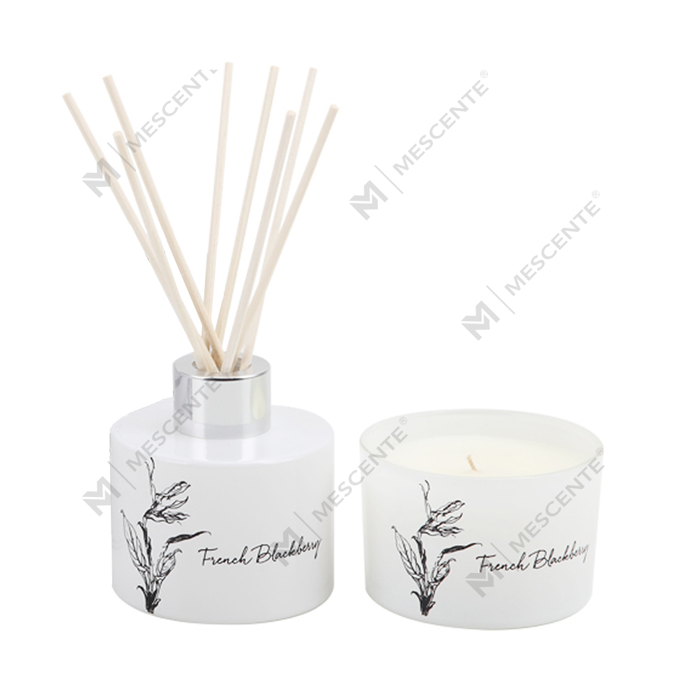 Mescente atacado luxo marca própria difusor de palheta de aroma e conjunto de velas perfumadas para presente