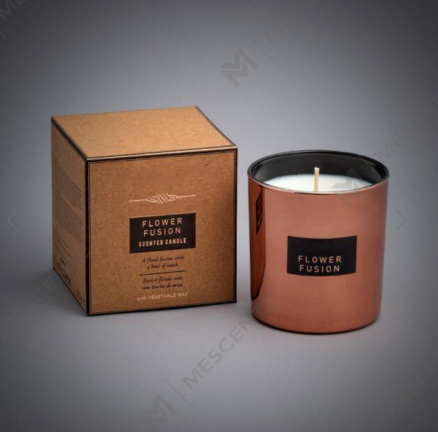 Vela de soja perfumada de vidro espelhado de grande capacidade de 540g
