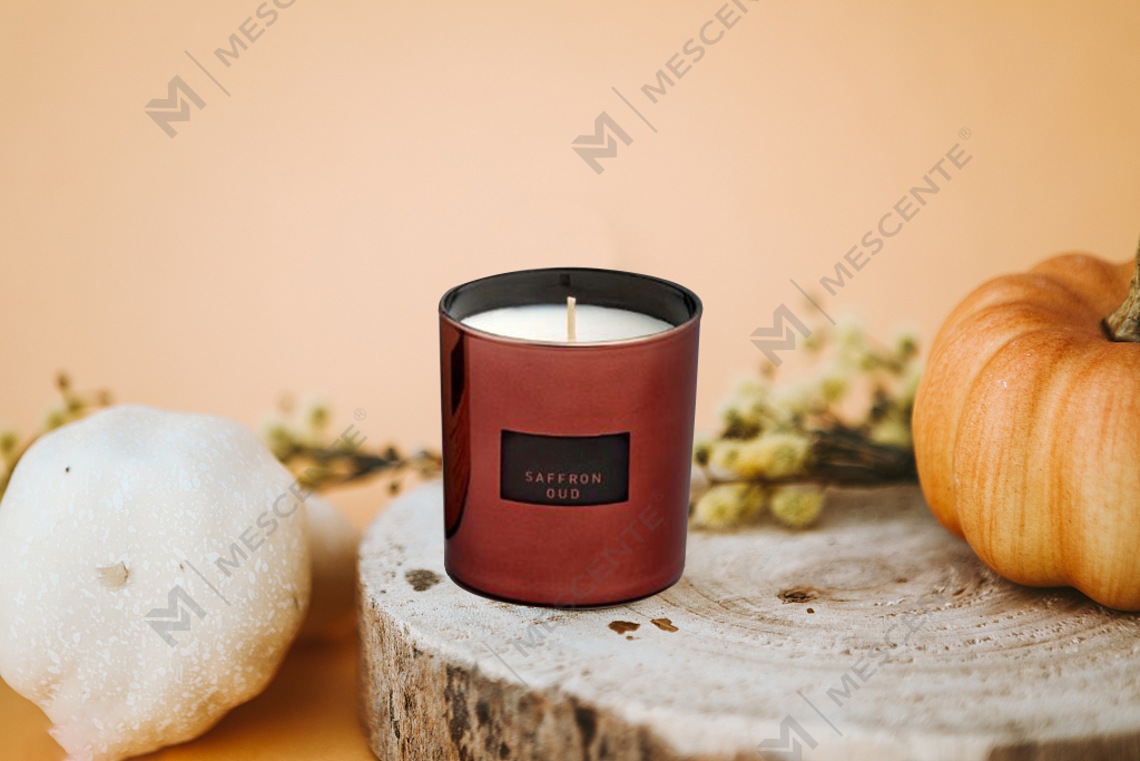 Vela de soja perfumada de vidro espelhado de grande capacidade de 540g