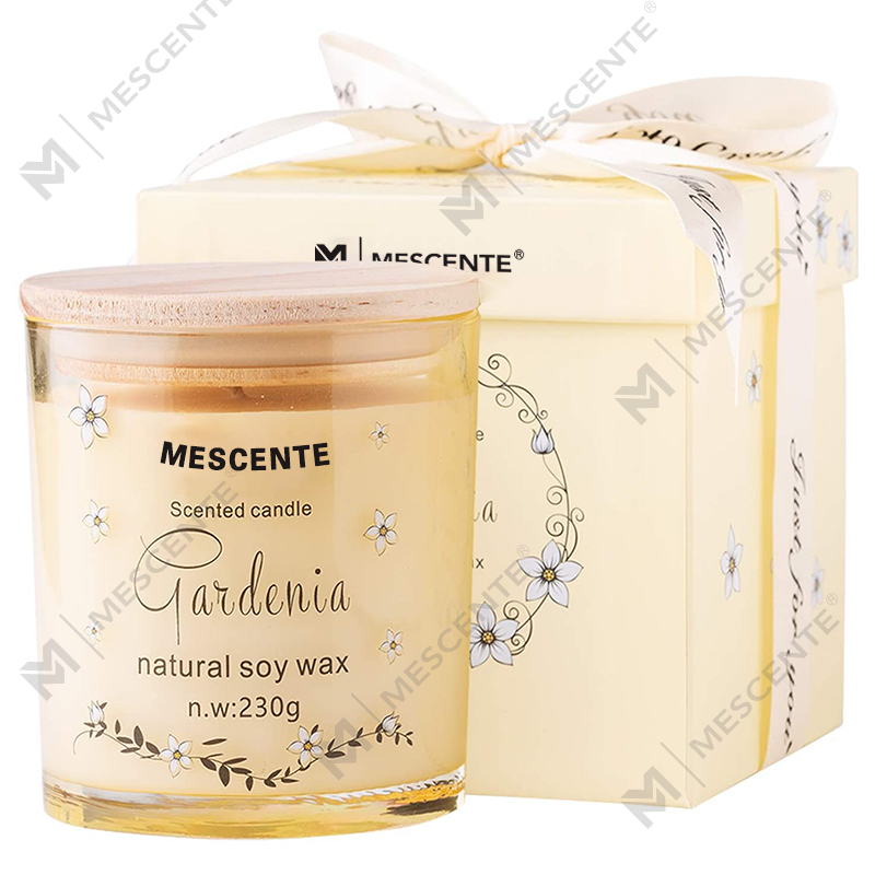 M&Scent Suporte de vidro de luxo feito à mão Pilar de cerâmica espiritual Vela perfumada de baunilha com cristais