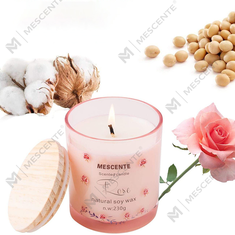 M&Scent Suporte de vidro de luxo feito à mão Pilar de cerâmica espiritual Vela perfumada de baunilha com cristais