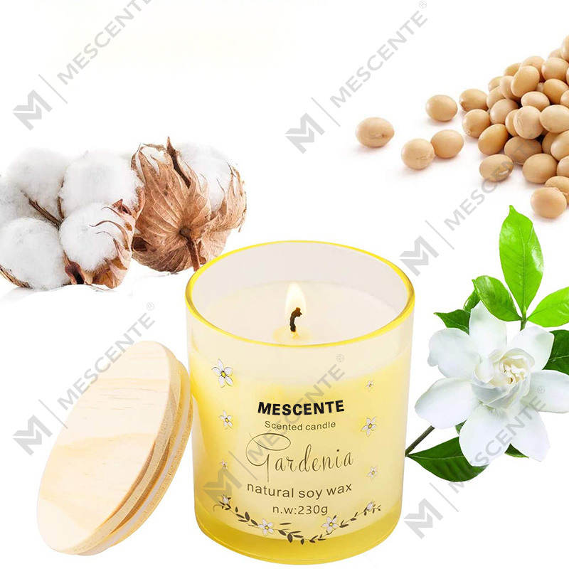 M&Scent Suporte de vidro de luxo feito à mão Pilar de cerâmica espiritual Vela perfumada de baunilha com cristais