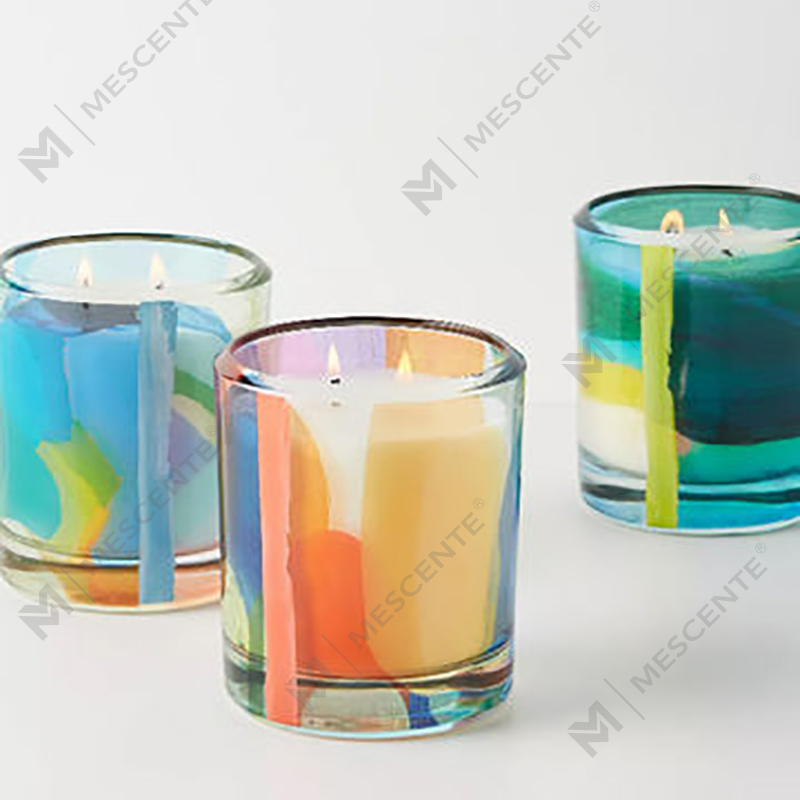 M&Scent Velas de cera de soja com aroma de cristal de vidro preto de marca própria de decoração personalizada de luxo por atacado