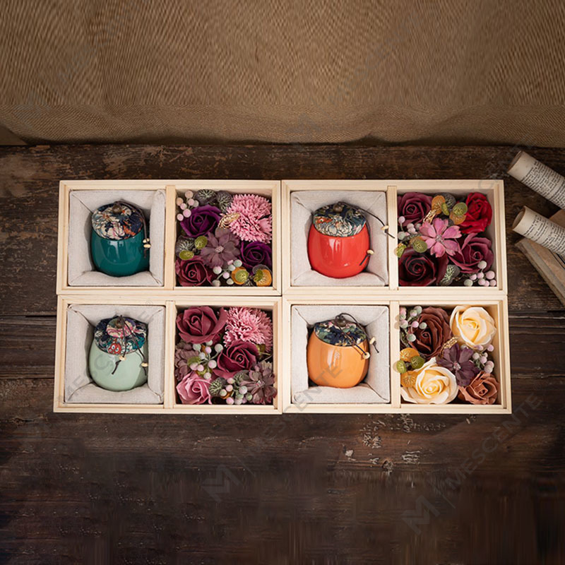 Vela de parafina de aromaterapia com coluna de cerâmica para pedido em massa de decoração de luxo M&Scent