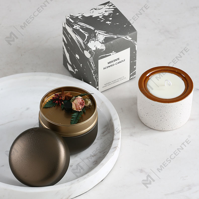 Vela de cera de soja perfumada Woodwick de marca própria decorativa personalizada de luxo M&Scent