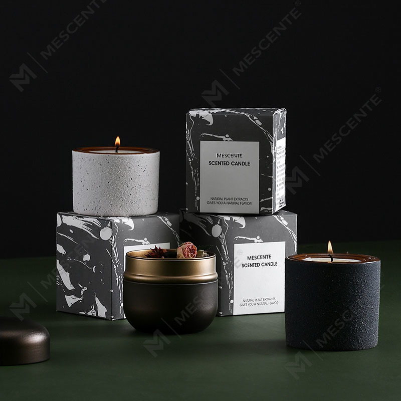 Vela de cera de soja perfumada Woodwick de marca própria decorativa personalizada de luxo M&Scent