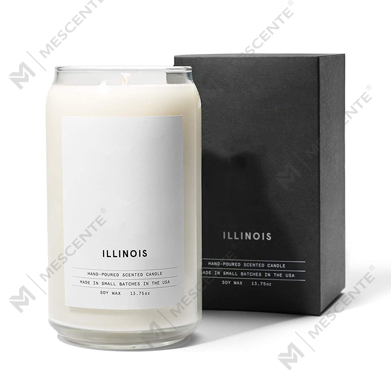 Velas Woodwick de cerâmica leitosa orgânicas personalizadas da M&Scent, recipiente de velas