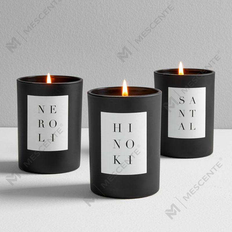 Vela de cera de soja perfumada com frasco de vidro para decoração de casa personalizada