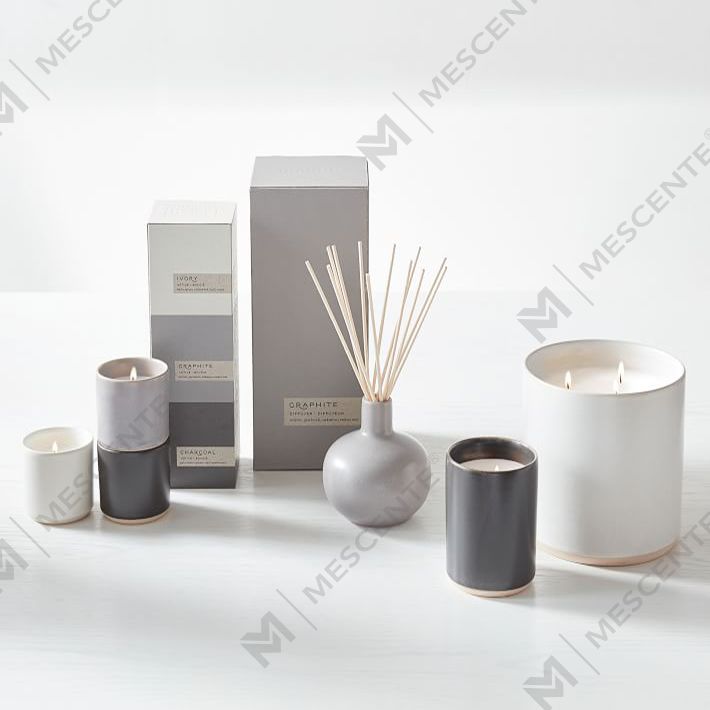 Conjunto de presente de vela perfumada de cerâmica de luxo de marca própria personalizada A29218-valores