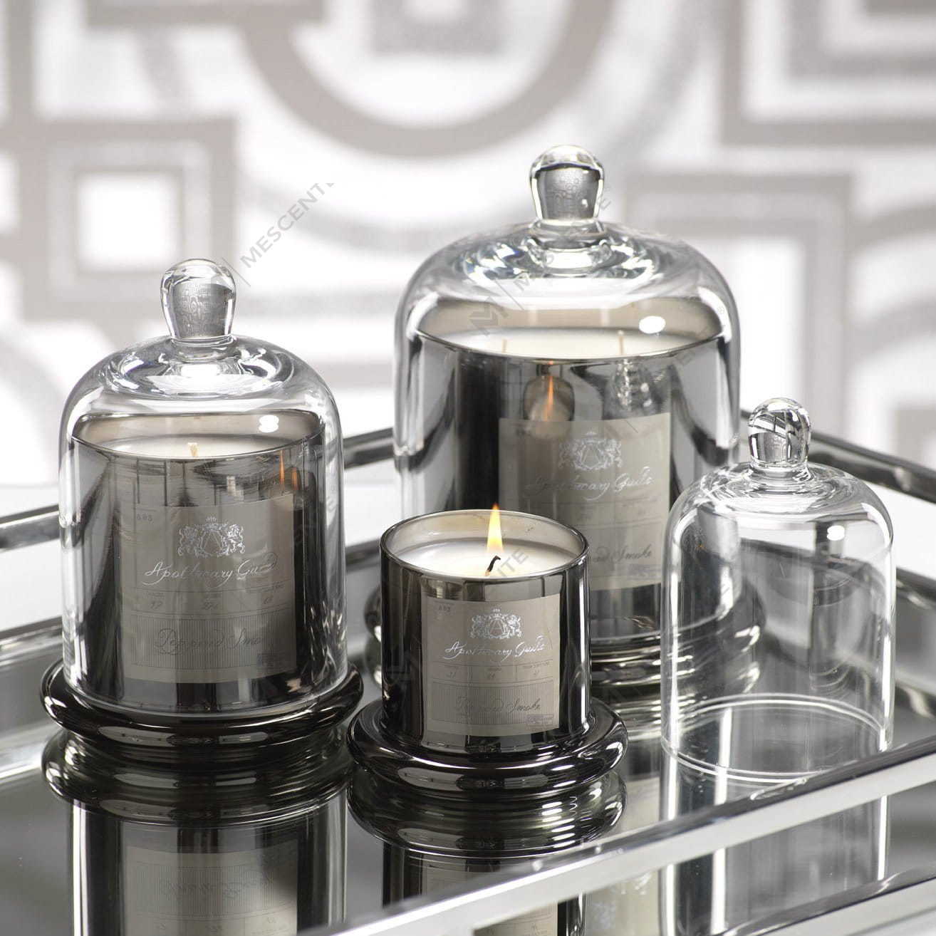 M&Scent Decorativo Romântico Casamento Sino Jar Tampa De Cúpula De Vidro Vela Perfumada A29275