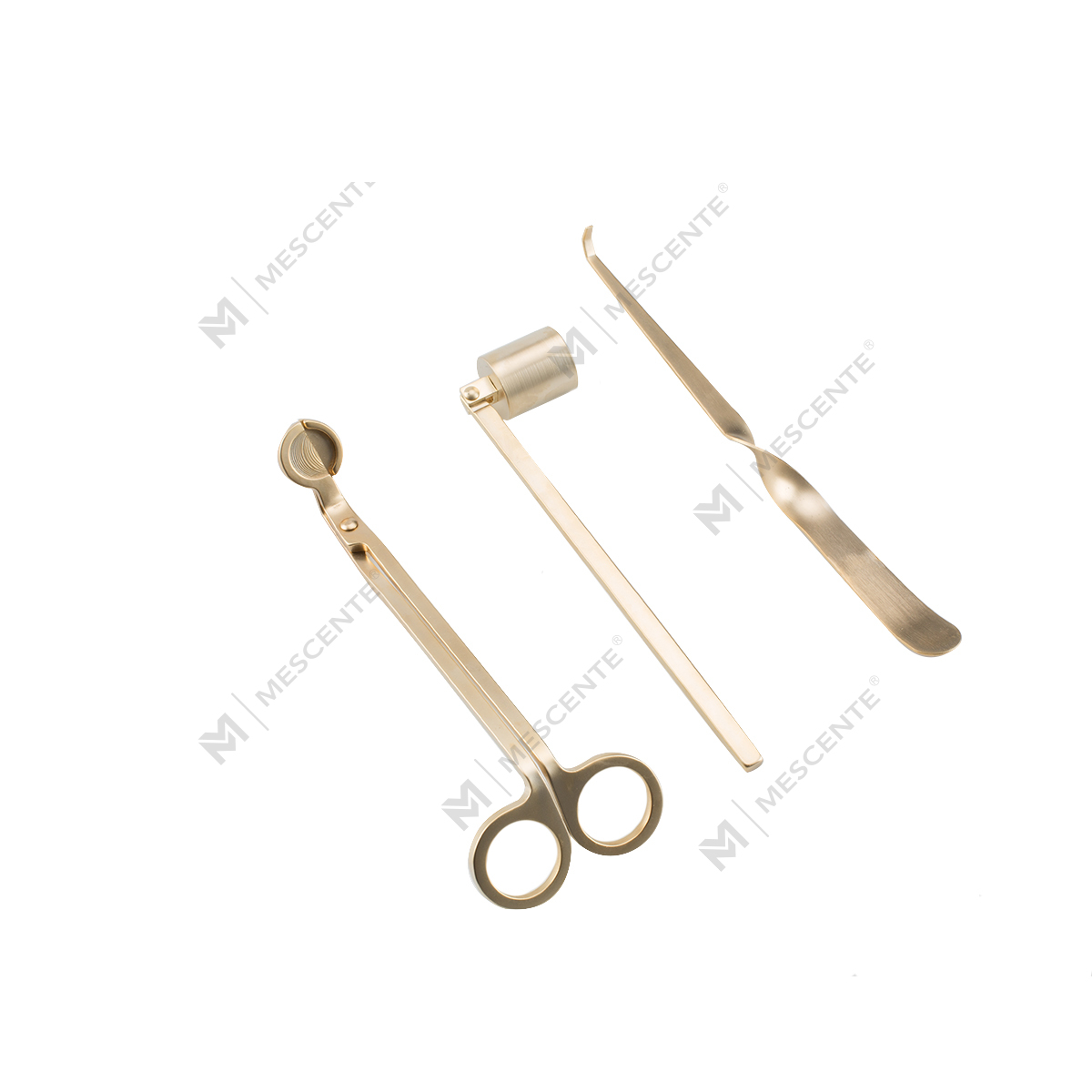 Conjunto Mescente Gold Candle Wick Snuffer com caixa de presente A991330-1