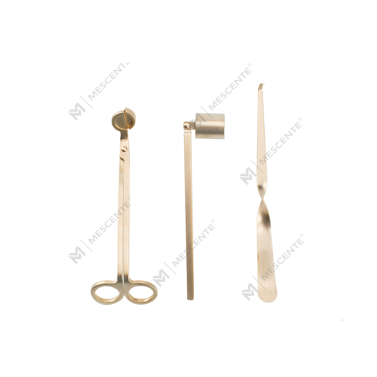Conjunto Mescente Gold Candle Wick Snuffer com caixa de presente A991330-1