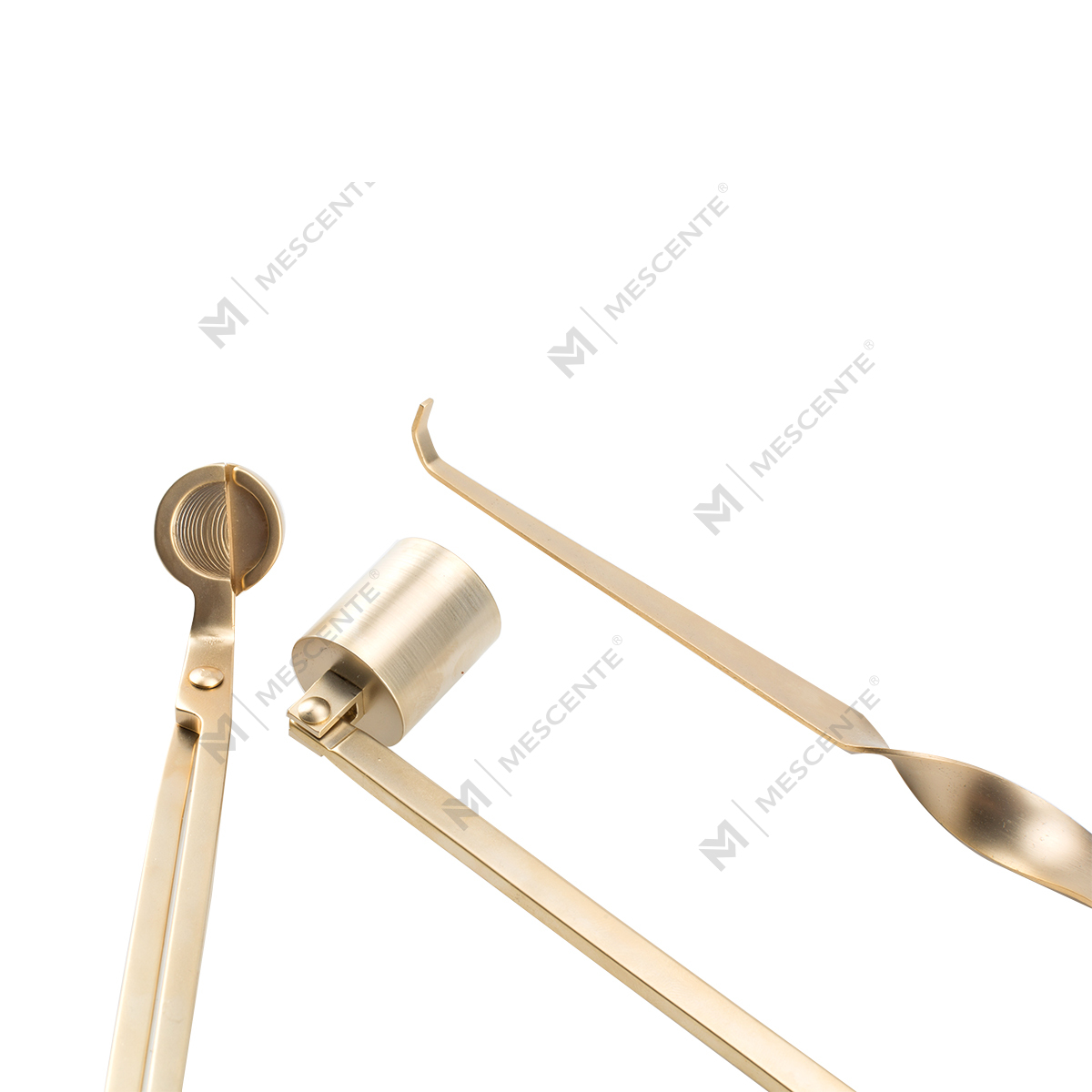 Conjunto Mescente Gold Candle Wick Snuffer com caixa de presente A991330-1