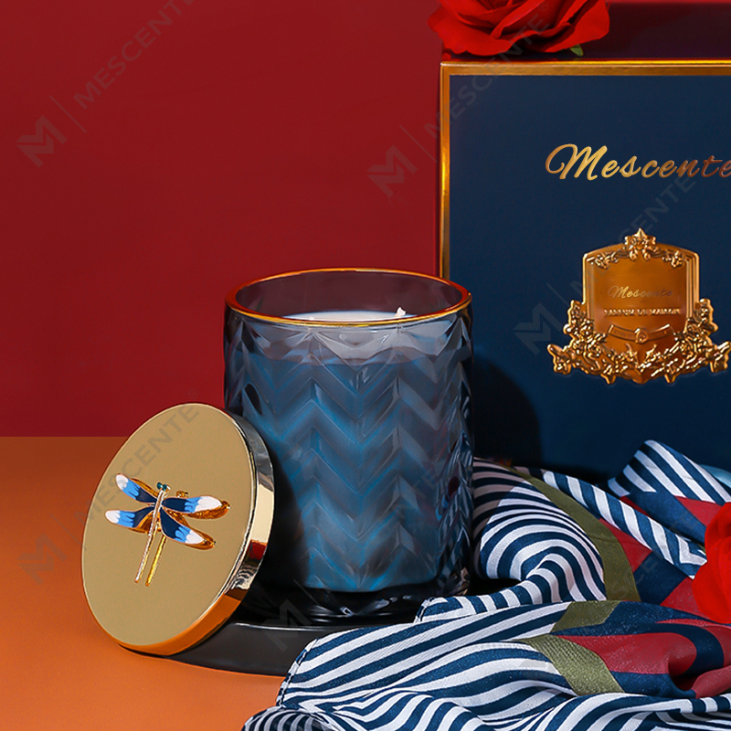 M&Scent atacado personalizado recipiente de marca própria aromaterapia fragrância perfumada aroma velas de soja com cristais